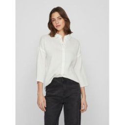 Vilania Button 3/4 Shirt - Noos par Vila Blanc 34 Accessoires