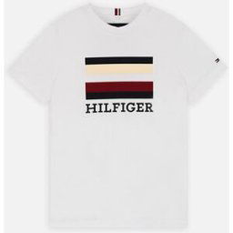 Logo Tee S/S par Tommy Hilfiger Blanc 10A Accessoires