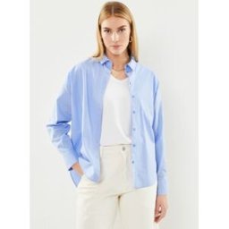 Pctanne Ls Loose Shirt Noos par Pieces Bleu S Accessoires