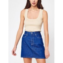 Rib Square-Neck Tank par Calvin Klein Beige XL Accessoires