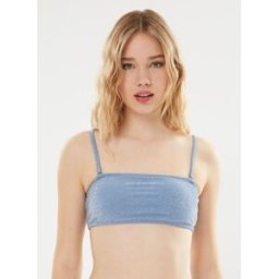 Vimira Shimmer Bikini Top/Ef par Vila Bleu S Accessoires