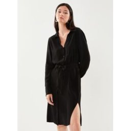 Vifini L/S Midi Shirt Dress/Su - Noos par Vila Noir 38 Accessoires