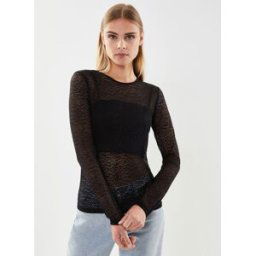 PCSAVA LS LACE TOP par Pieces Noir L Accessoires