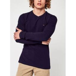 Stretch Slim Fit Long Sleeve Tee par Tommy Hilfiger Bleu XXL Accessoires