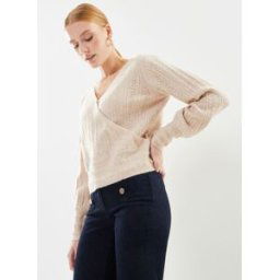 Vibeda Rev L/S Wrap Knit Top/Su par Vila Blanc XS Accessoires
