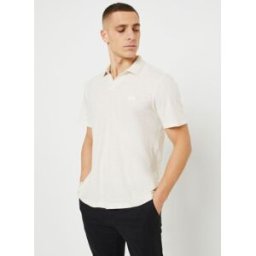 Cotton Linen Open Collar Polo par Calvin Klein Blanc XXL Accessoires