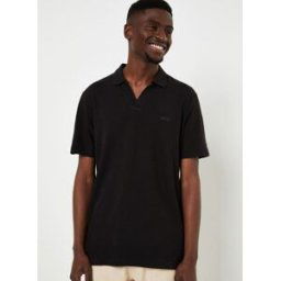 Cotton Linen Open Collar Polo par Calvin Klein Noir XXL Accessoires