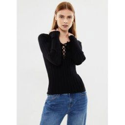 Nmfreya L/S V-Neck String Knit Fwd par Noisy May Noir XS Accessoires