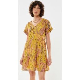 Robe Courte Imprimee - BW30835 par IKKS Women Jaune 36 Accessoires