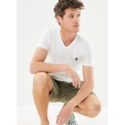 SS Dunstan River Jersey V Neck Tee Slim par Timberland Blanc L Accessoires