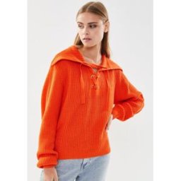 Vmlea Ls Tie V-Neck Pullover Fr par Vero Moda Orange M Accessoires