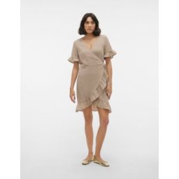 Vmchris Ss Short Wrap Dress Wvn Ga par Vero Moda Argent L Accessoires
