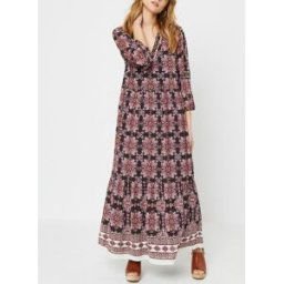 Robe Longue Imprimee BW30015 par IKKS Women Rose 36 Accessoires