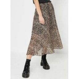 Jupe Longue Plissee Imprimee BW27035 par IKKS Women Marron 42 Accessoires