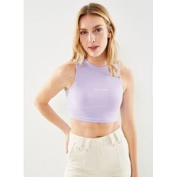RIBBED TANK TOP SJ LOGO par Sixth June Violet M Accessoires