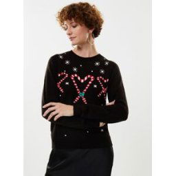 Vmcandyheart Ls O-Neck Pullover Xmas par Vero Moda Noir XS Accessoires