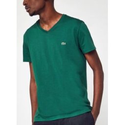 T-shirt col V en jersey de coton par Lacoste Vert S Accessoires