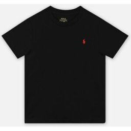 T-shirt col rond jersey de coton kids NPU par Polo Ralph Lauren Noir 6A Accessoires