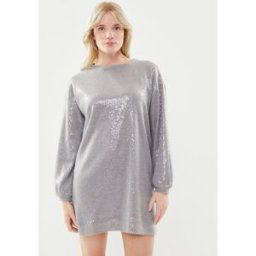 PCFAWN LS SWEAT DRESS par Pieces Gris S Accessoires