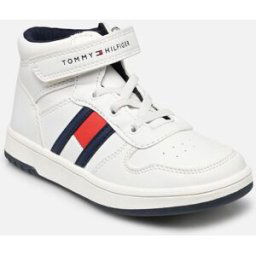High Top Lace-Up/Velcro Sneaker par Tommy Hilfiger Blanc 29 Enfant