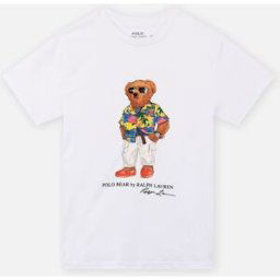 T-shirt Polo Bear jersey de coton par Polo Ralph Lauren Blanc 6A Accessoires