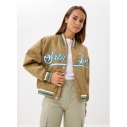 BLUE CONTRAST TEDDY JACKET par Sixth June Beige M Accessoires