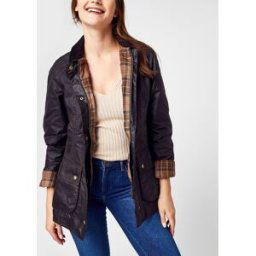 Beadnell Wax Jacket par Barbour Bleu M Accessoires