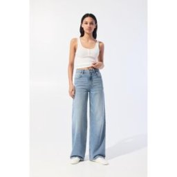 Pull&Bear Jean Large Taille Haute Bleu moyen 34 female