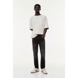 Pull&Bear Jean Slim Noir délavé 38 male