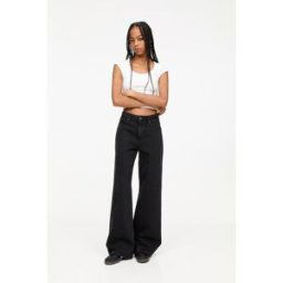 Pull&Bear Jean Large Taille Haute Noir 40 female