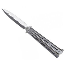 Couteau papillon balisong 22,5cm gris acier