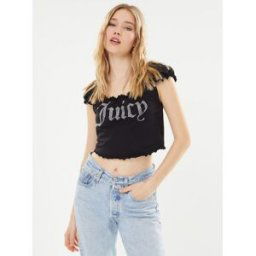 Brodie Square Neck Lettuce Tank top par JUICY COUTURE Noir XL Accessoires