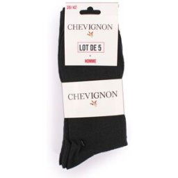 Chaussettes hautes noires lot de 5 idriss Homme CHEVIGNON