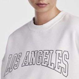 Sweat blanc imprimé Los Angeles Femme PIECES