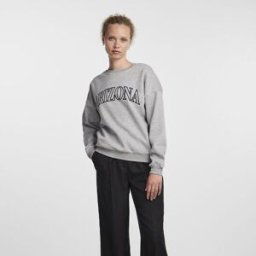 Sweat gris chiné imprimé Arizona Femme PIECES