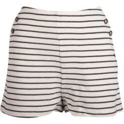 Short courte rayé noir et blanc boutons côté Femme DEELUXE 74