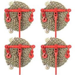 VEVOR Classeur de charge à chaîne, diamètre 8 mm, kit d'arrimage à cliquet avec capacité de charge travail 3 tonnes deux crochets de maintien chaîne longueur 6,4 m grade 80 pour transport, remorquage