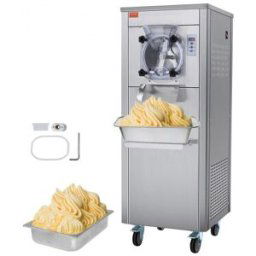 VEVOR Sorbetière Commerciale Rendement 18 L/h, Turbine à Glace 1600 W Saveur Unique, Machine à Glace Électrique Cylindre Inox 6 L, avec Roues, Pré-refroidissement Automatique, Panneau LED, Snack-bars
