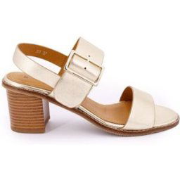 Sandales doré en cuir boucle cheville talon 7cm Femme PIERRE CARDIN