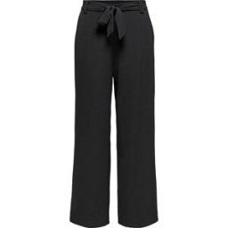 Pantalon palazzo avec ceinture noir Femme ONLY