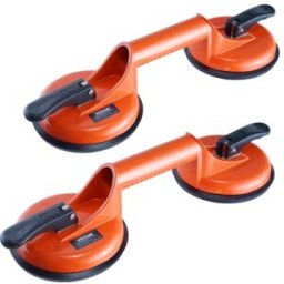 VEVOR Ventouse de Carrelage 119 mm Double Ventouse de Vitre 2PCS Charge 150 kg avec Poignée en Alliage d'Aluminium Ventouse de Levage Industriel pour Poser Plaques de Verre Granit Carrelage Métal Bois