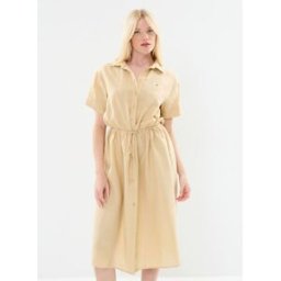 Linen Ss Midi Shirt WW0WW41911 par Tommy Hilfiger Beige 42 Accessoires