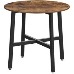 VASAGLE Table à manger marron rustique et noir