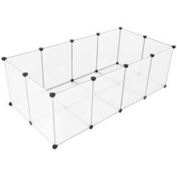 SONGMICS Parc enclos modulable, Blanc / 143 x 73 x 46 cm