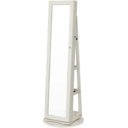 SONGMICS Armoire à bijoux sur pieds pivotant, Blanc