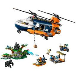 Lego L'hélicoptère de l'explorateur de la jungle au camp de base