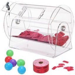 VEVOR Tambour de Tombola Loterie Loto en Acrylique, Capacité 5000 Billets ou 200 Balles, Cage pour Jeu de Bingo Transparente, avec 2 Clés, 410 x 320 mm, pour Vote Événement Fête Salon Rassemblement