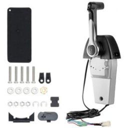 VEVOR Boîtier de Commande à Distance Hors-bord, Compatible avec Yamaha 4 Temps 704-48205-P1, Commande d'Accélérateur de Bateau Montage Supérieur, avec Interrupteur de Trim, et Connecteur 5 Broches