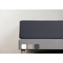 Emma Drap housse 100% Coton 180x200 - Gris Foncé