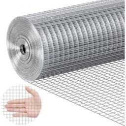 VEVOR Grillage métallique soudé, 610 mm x 7,62 m, rouleau treillis métallique galvanisé à chaud maillage 12,7 x 12,7 mm clôture en fil de poule calibre 19 pour cages à lapins, jardin, petits rongeurs